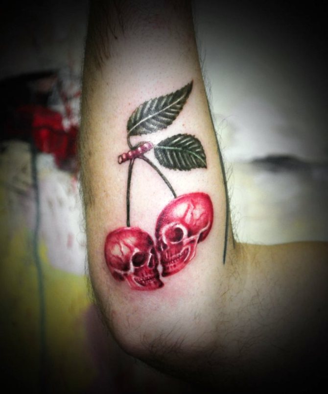  Cherry Skull Tattoo Designs - Cherry Tattoos