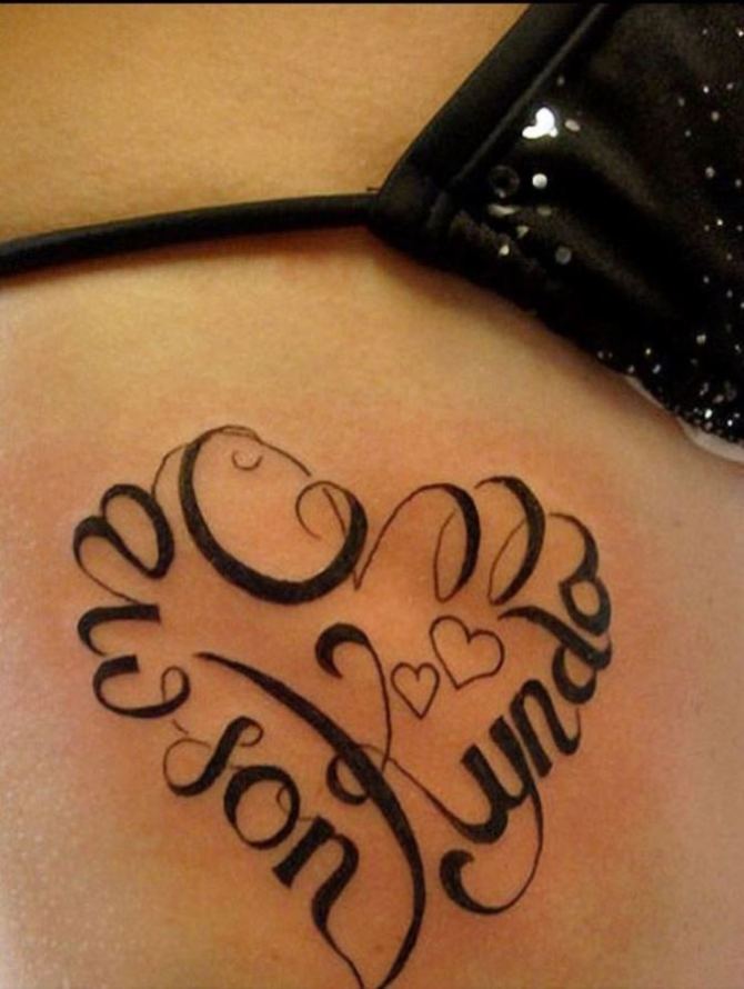 Name Tattoo Children - 40+ Heart Tattoos <3 <3