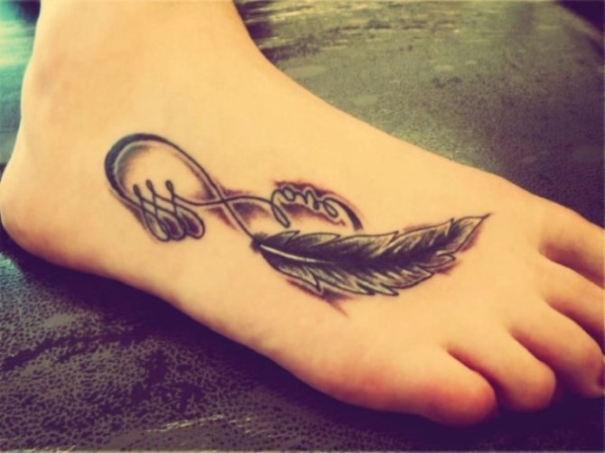 Ankle Feather Tattoo Designs - 20+ Infinity Tattoos <3 <3