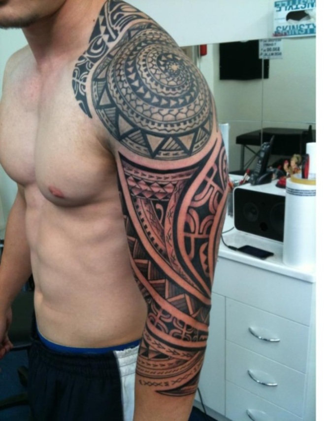 Full Sleeve Tribal Tattoo - 40+ Tribal Sleeve Tattoos <3 <3