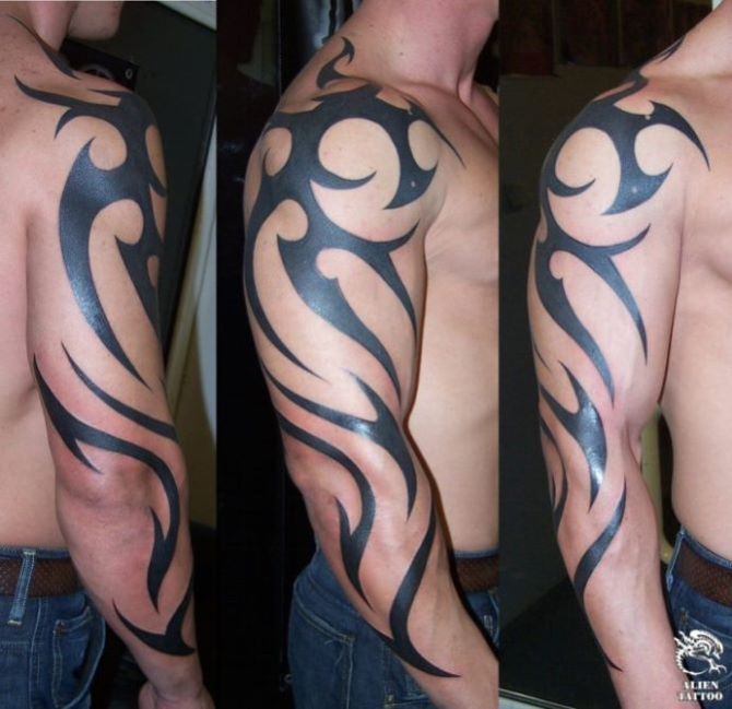 Tattoo on the Whole Hand - 40+ Tribal Sleeve Tattoos <3 <3