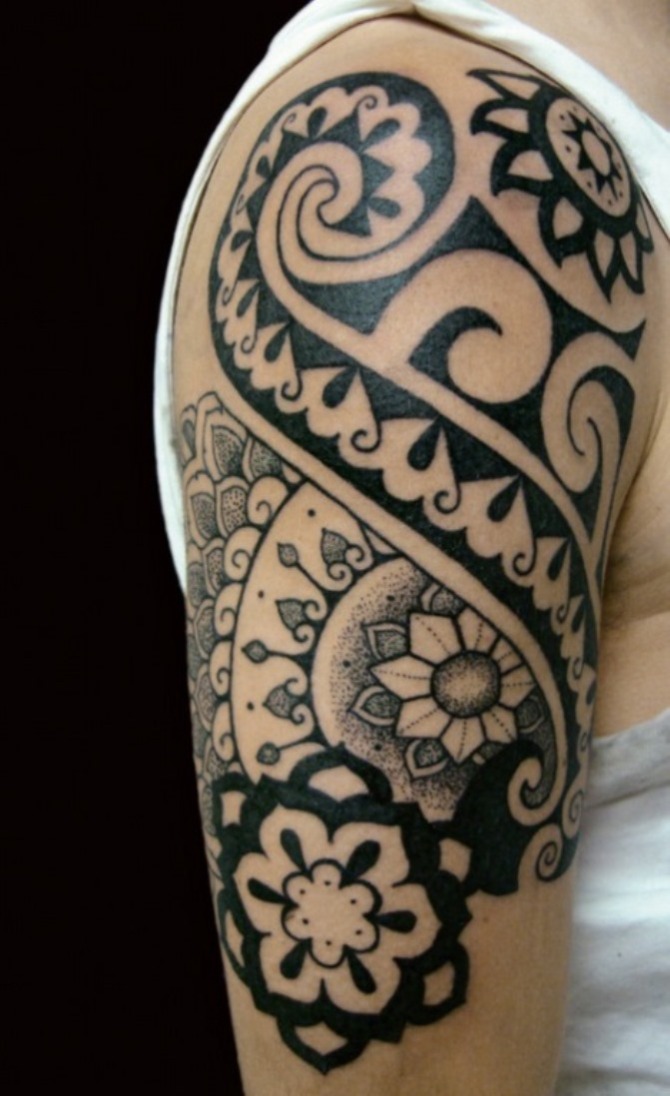 Biceps Tattoo Pattern - 40+ Tribal Sleeve Tattoos <3 <3