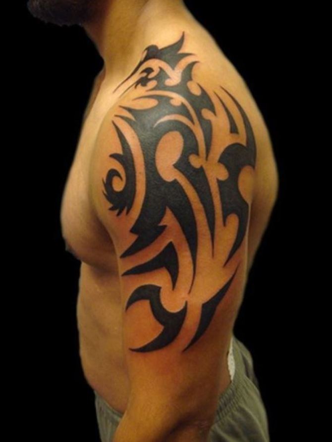 Tattoo on Shoulder Men - 40+ Tribal Sleeve Tattoos <3 <3