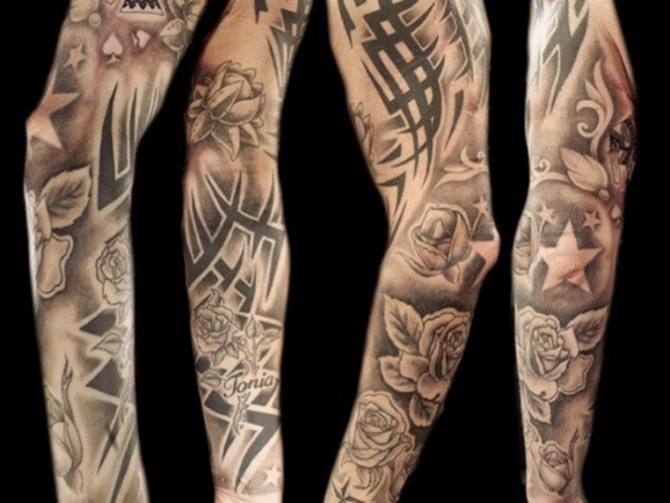 Black and White Sleeve Tattoo - 40+ Tribal Sleeve Tattoos <3 <3