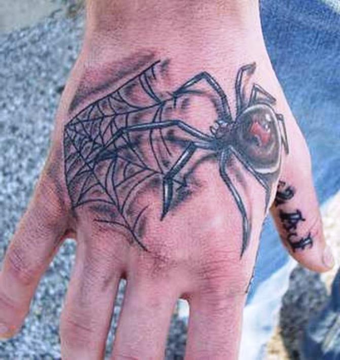 Spider Web Tattoo on Hand - Spider Tattoos <3 <3