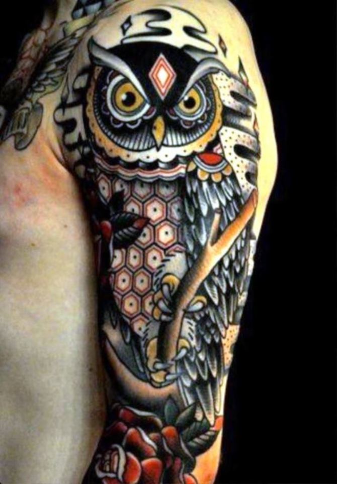 Japanese Traditional Owl Tattoo - Owl Tattoos <3 <3