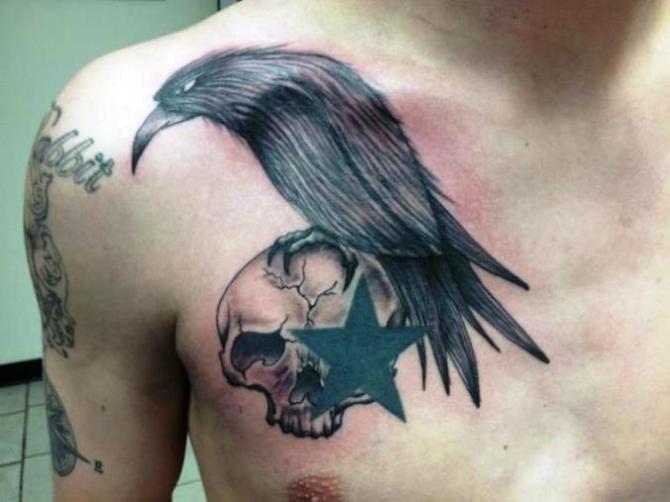 Tattoo on Chest - Raven Tattoos <3 <3