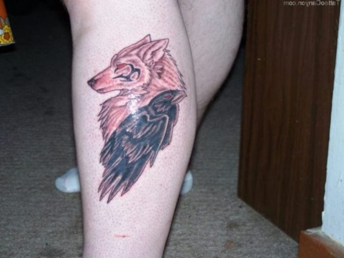  Wolf and Raven Tattoo - Raven Tattoos <3 <3