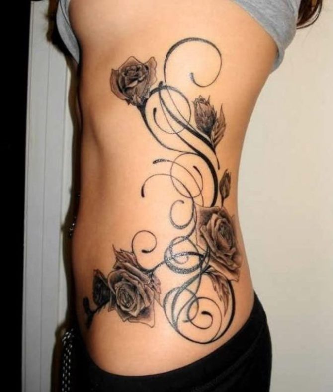 Tattoo on Side of Women - Rose Tattoos <3 <3