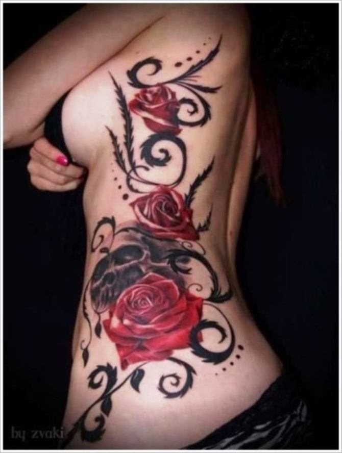  Tattoos over Stretch Marks - Rose Tattoos <3 <3