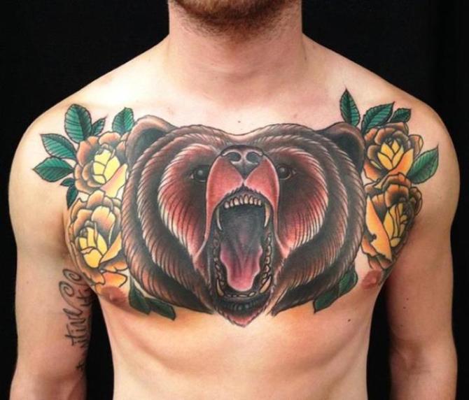 Bear Chest Piece Tattoo - Bear Tattoos <3 <3