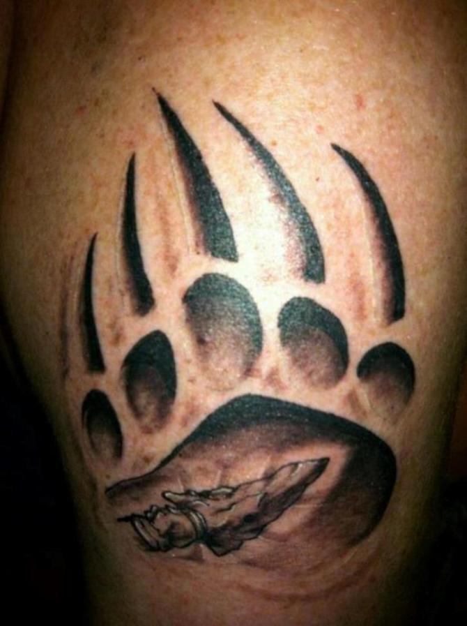 Bear Paw Tattoo on Chest - Bear Tattoos <3 <3