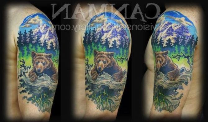 Tattoos of Mountains - Bear Tattoos <3 <3