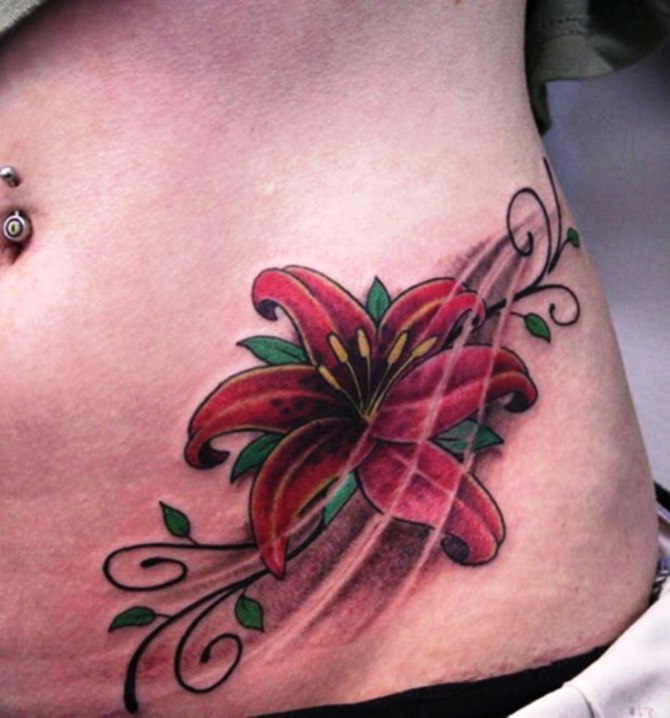 Tattoo on Stomach on Extensions - 20+ Lily Tattoos <3 <3