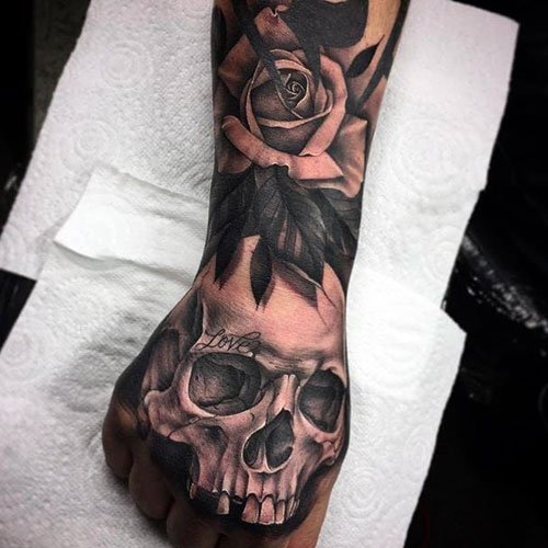 Meaningful Skeleton Hand Tattoo ideas