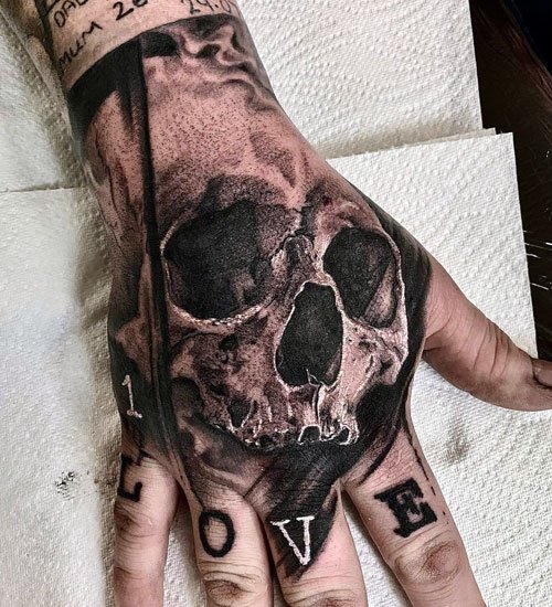 Skull Hand Tattoo designs 