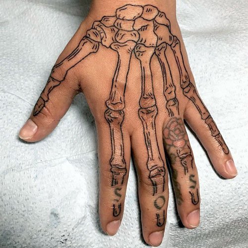 Skeleton Hand Tattoo simple 