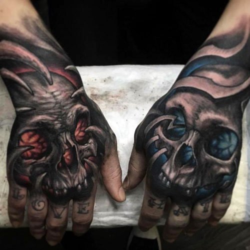 Skull Hand Tattoo for male 