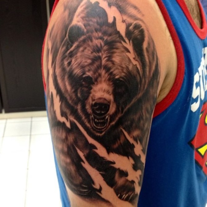 Bear Sleeve Tattoo Designs - Bear Tattoos <3 <3