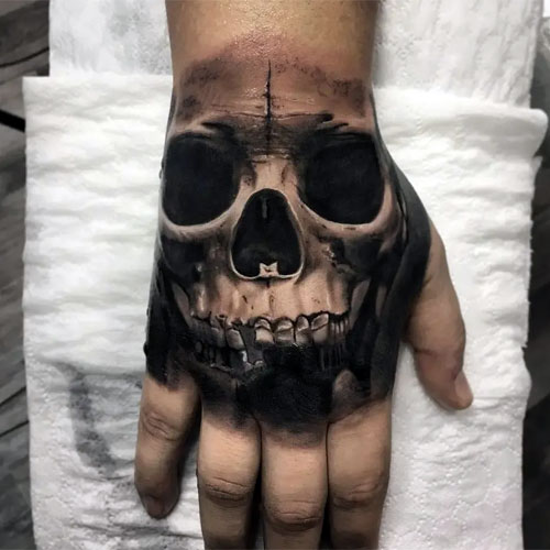 Skeleton Face Tattoo