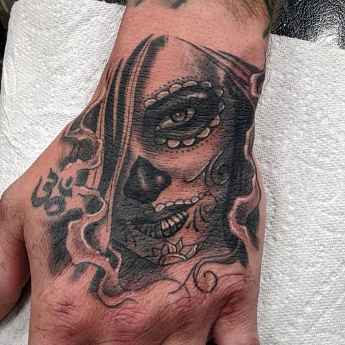 Day of the Dead Hand wrist Tattoo 