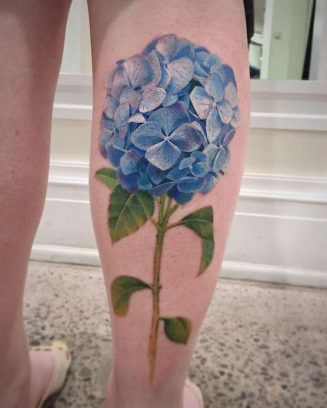Flower Hydrangea Tattoo