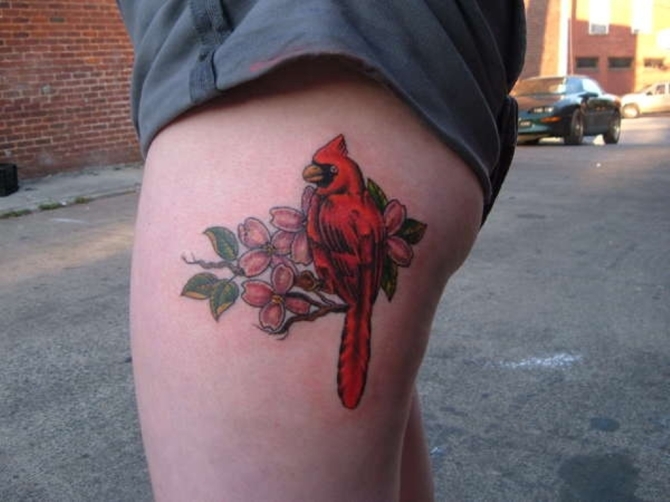 Hydrangea and Bird Tattoo