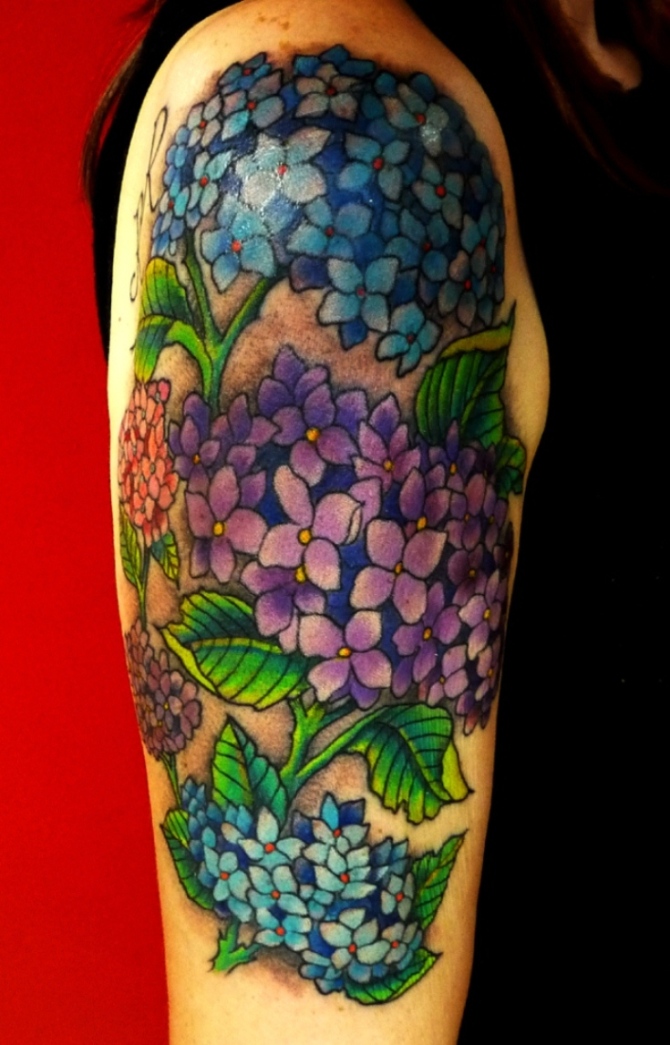 Hydrangea Tattoo Sleeve