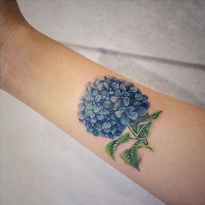 Hydrangea Tattoo Small