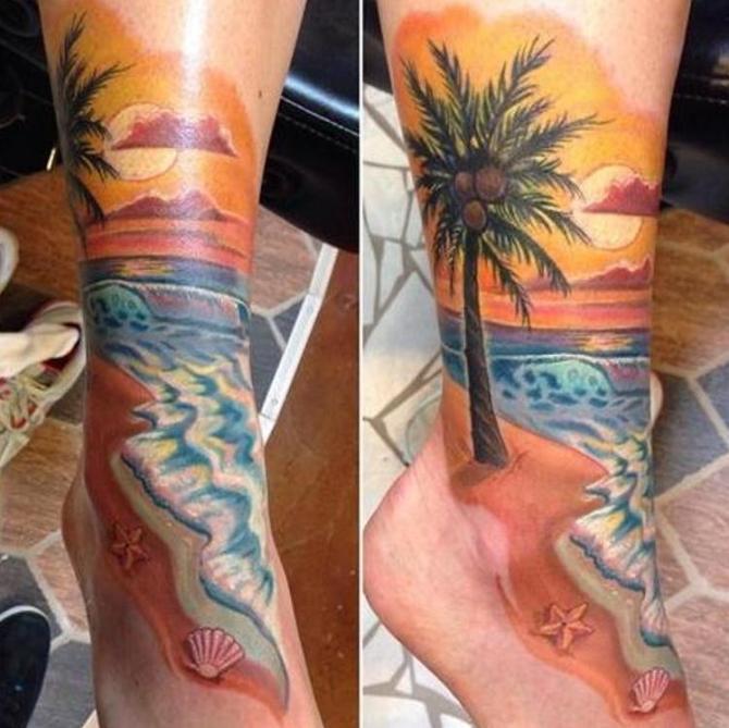 Beach Scene Tattoo Designs