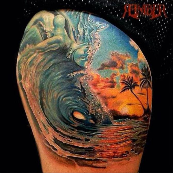 Beach Waves Tattoo