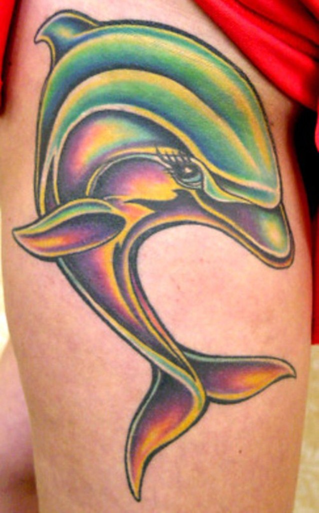 Dolphin Rainbow Tattoo