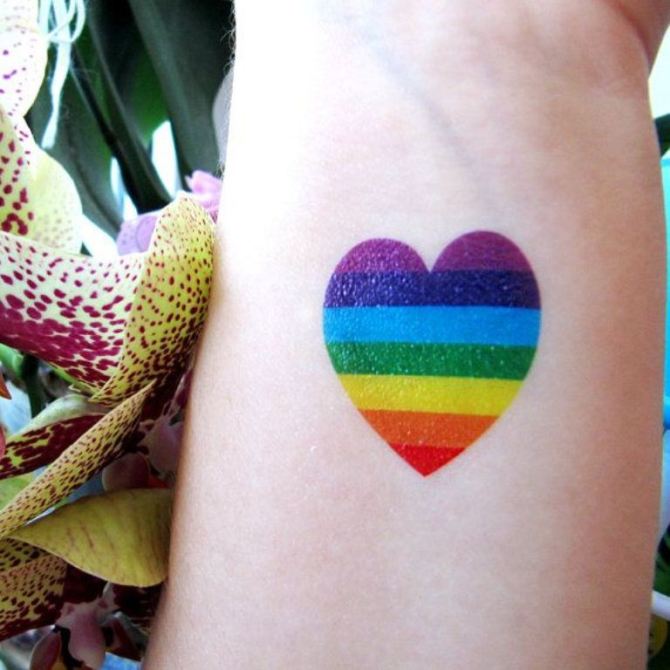 Rainbow Heart Tattoo Designs