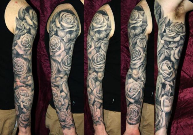 Flower Sleeve Tattoo Men