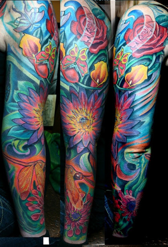 Tattoo Sleeve Flower Designs