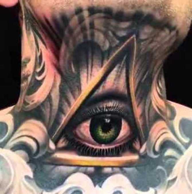 Illuminati Neck Tattoo