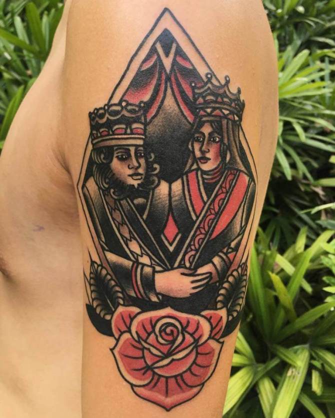 Crown King and Queen Tattoo