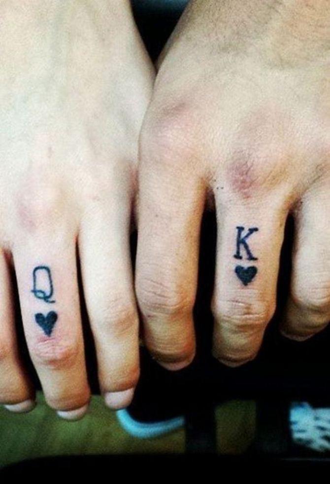 Finger Tattoo King and Queen