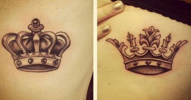 King and Queen Crown Tattoo Designs