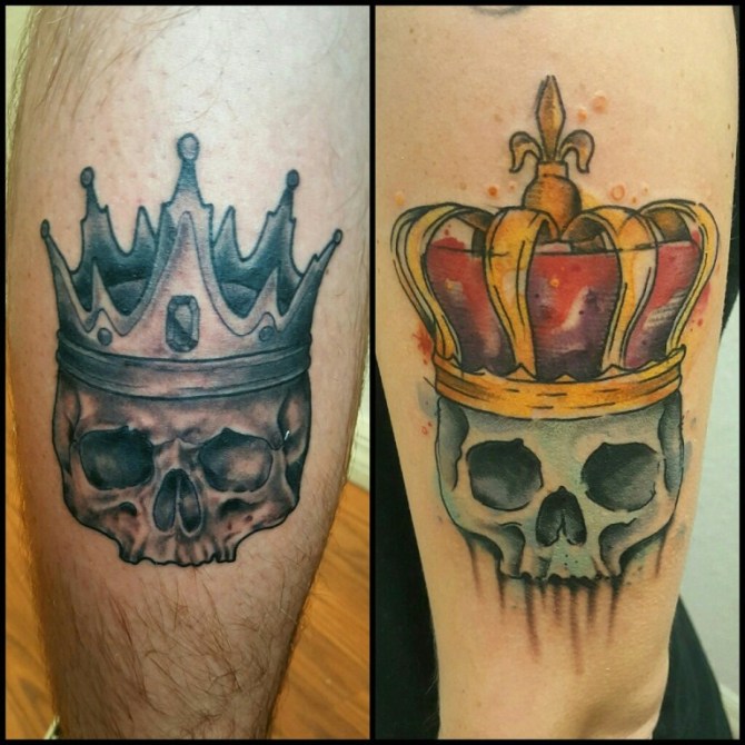 King and Queen Skull Tattoo