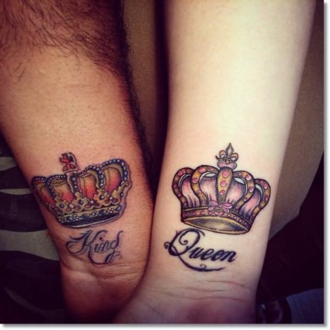King and Queen Wrist Tattoo