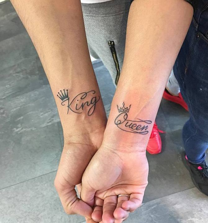 Tattoo of King and Queen