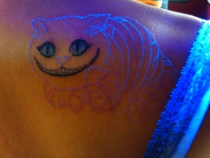 Cheshire Cat Tattoo Glow in the Dark