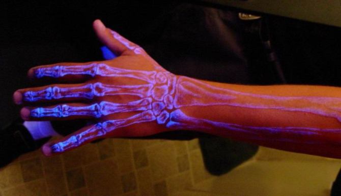 Glow in the Dark Skeleton Tattoo