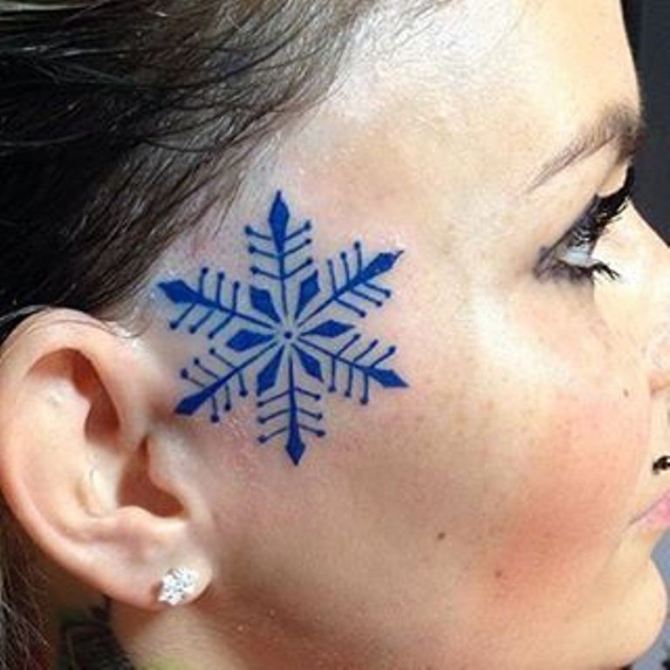 Snowflake Face Tattoo
