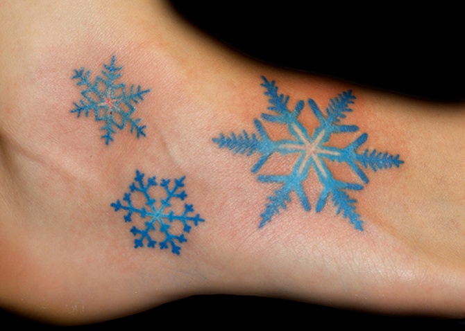 Snowflake Foot Tattoo