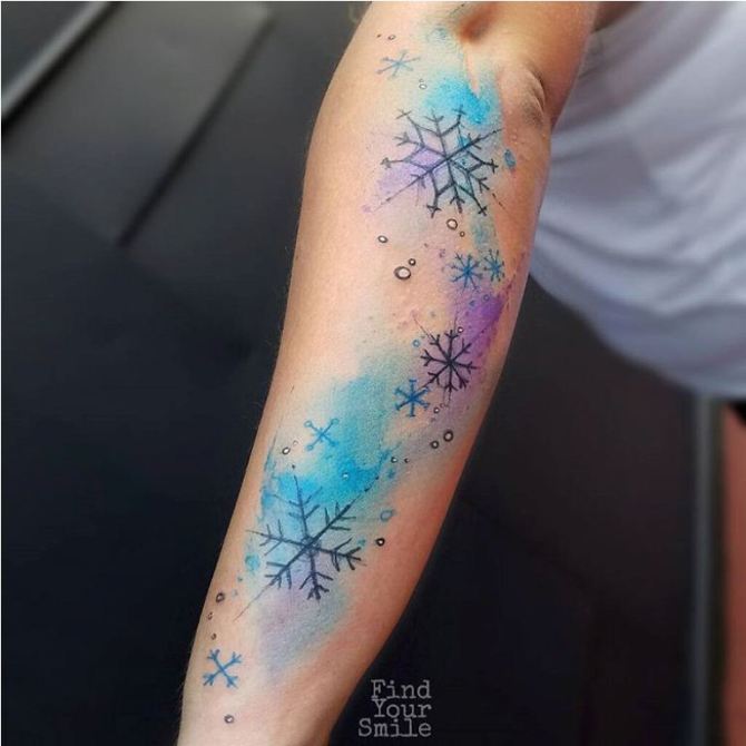 Snowflake Sleeve Tattoo for Women