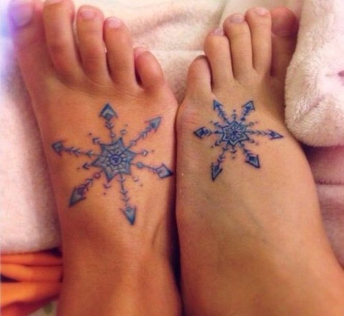 Snowflake Tattoo on Foot