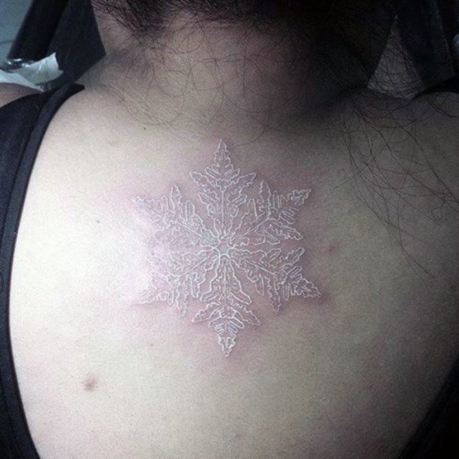Snowflake Tattoo White Ink