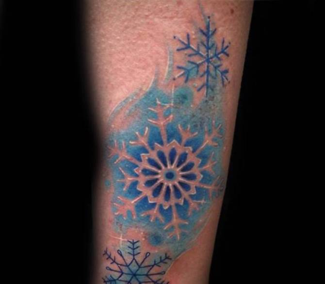 Snowflake Watercolor Tattoo